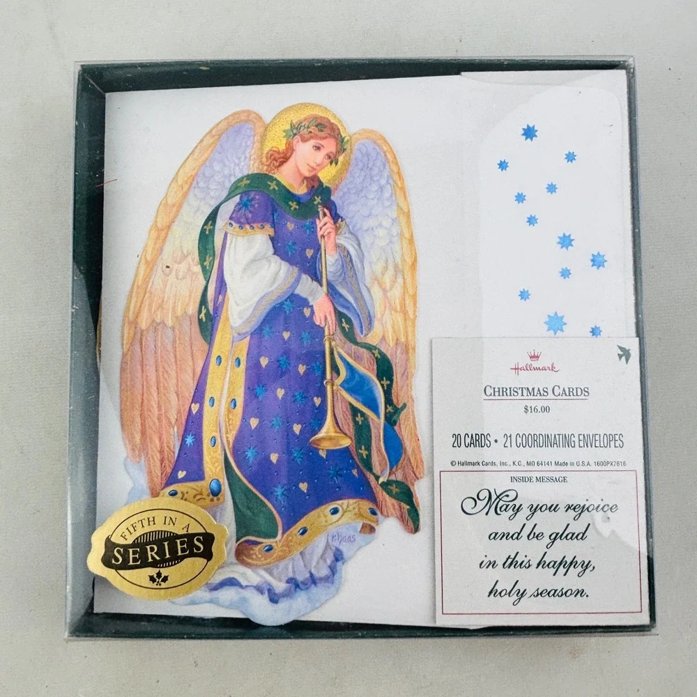 Hallmark Christmas Angel Chorus Trumpet Horn Robert Haas 48 Cards 52 Envelopes‎